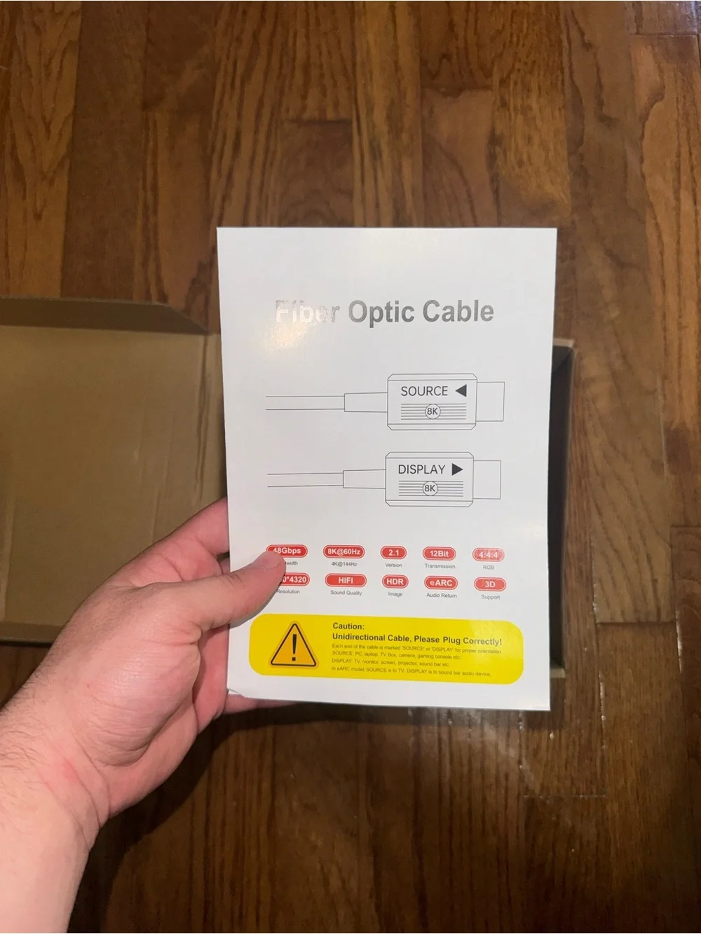 8K Fiber Optic HDMI Cable 100ft, 48Gbps Long